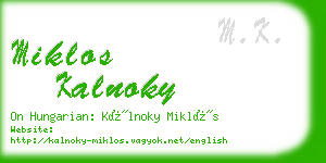 miklos kalnoky business card